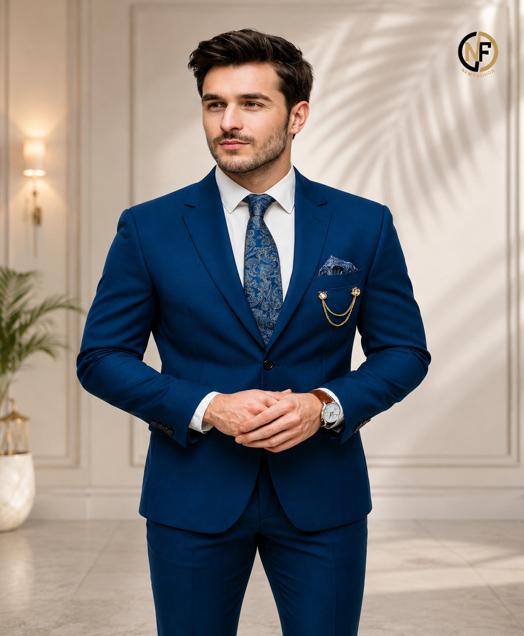 Premium Solid Tuxedo Blazer for Men | Blue Slim Fit Wedding, Party & Formal Wear