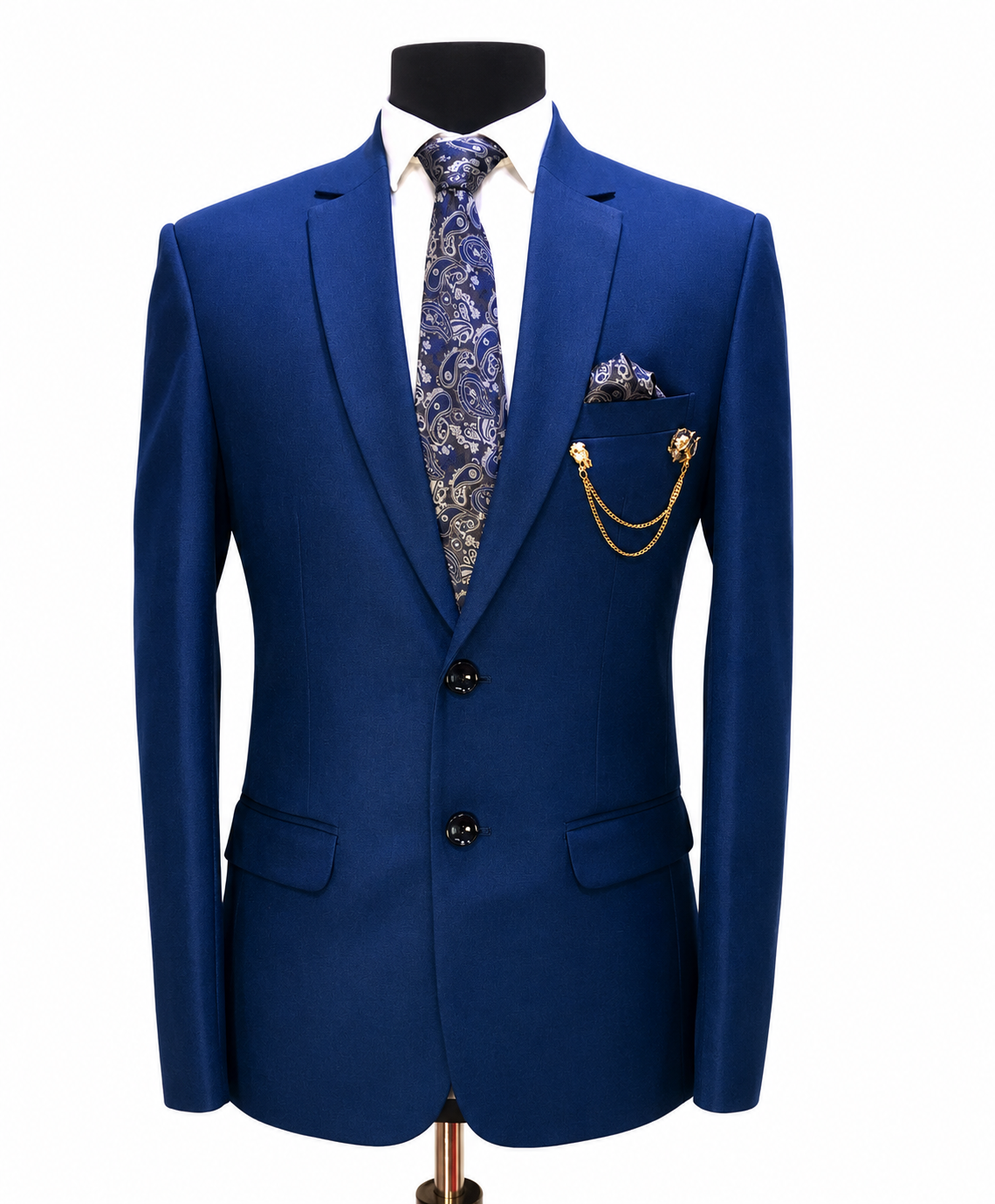 Premium Solid Tuxedo Blazer for Men | Blue Slim Fit Wedding, Party & Formal Wear