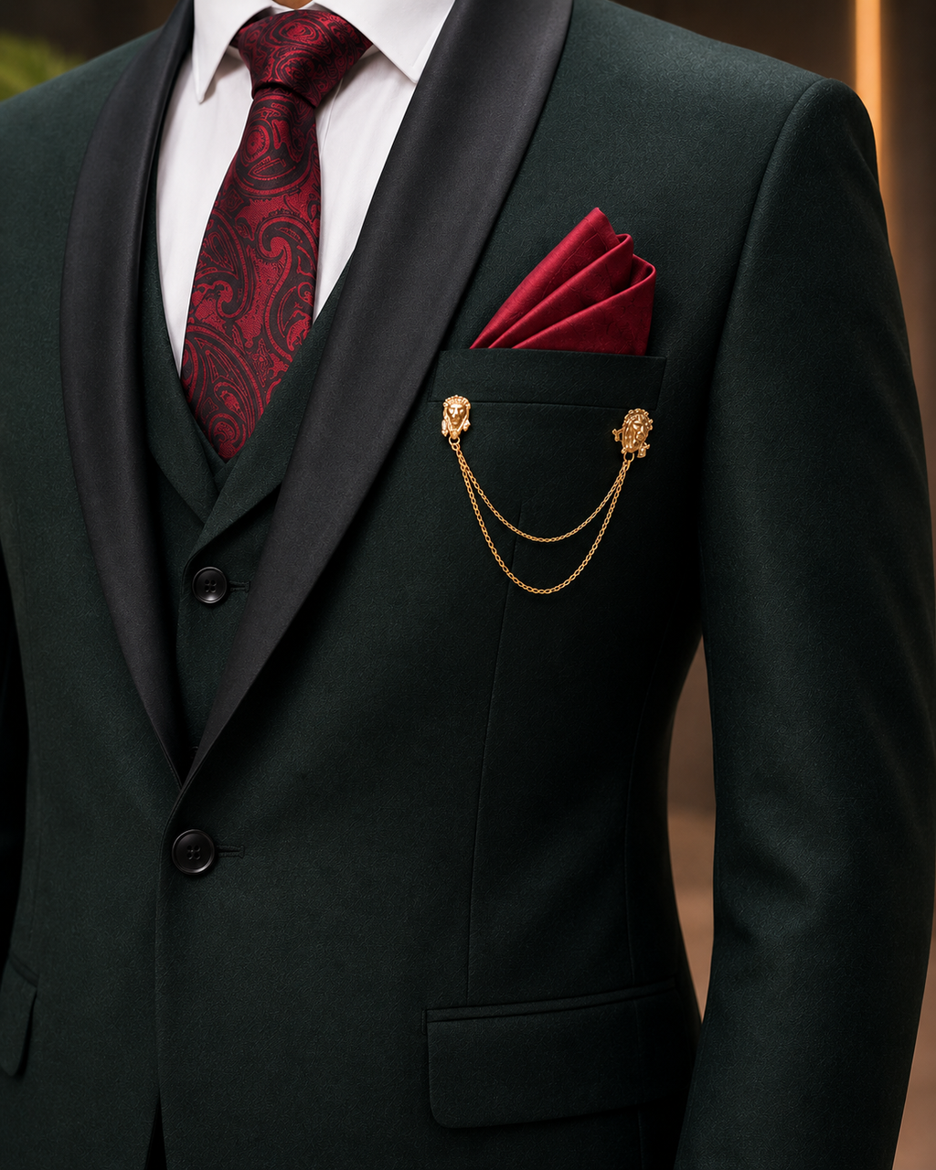 Premium Dark Green 3-Piece Slim Fit Suit for Men | Wedding, Reception & Formal Wear