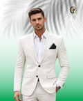 Premium Woven Self Design Single-Breasted Blazer for Men | White Formal, Party & Wedding Wear