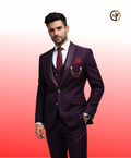 Premium 3-Piece Slim Fit Suit for Men | Maroon Wedding, Party & Formal Wear