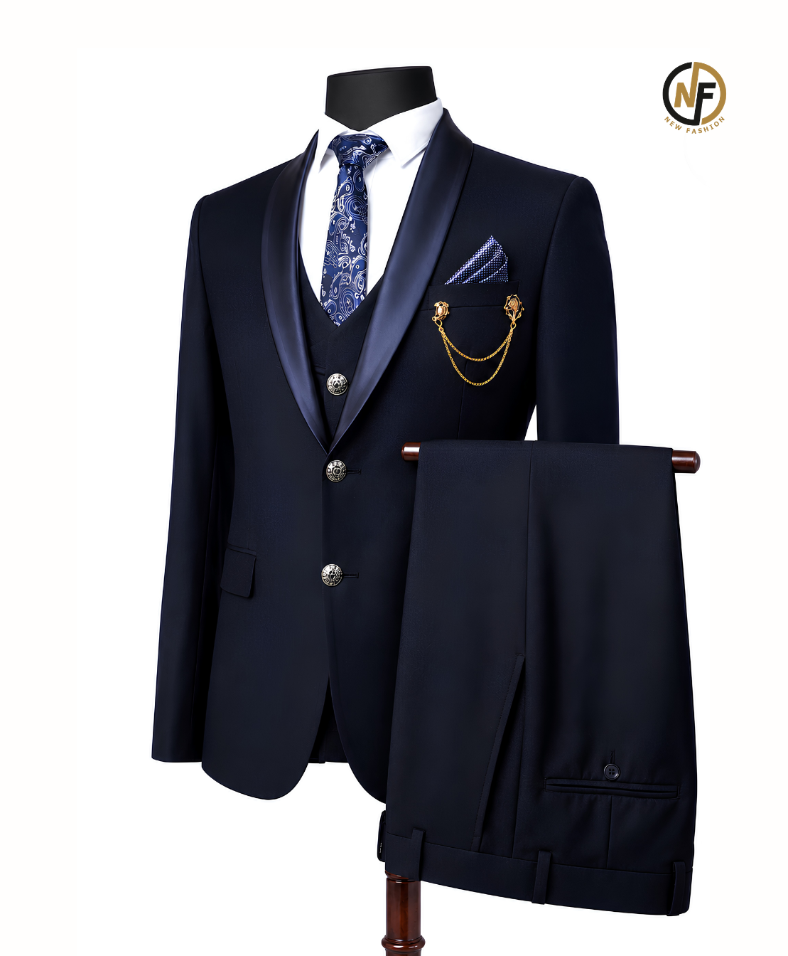Premium 3-Piece Slim Fit Suit for Men | Navy Blue Formal, Wedding & Party Wear