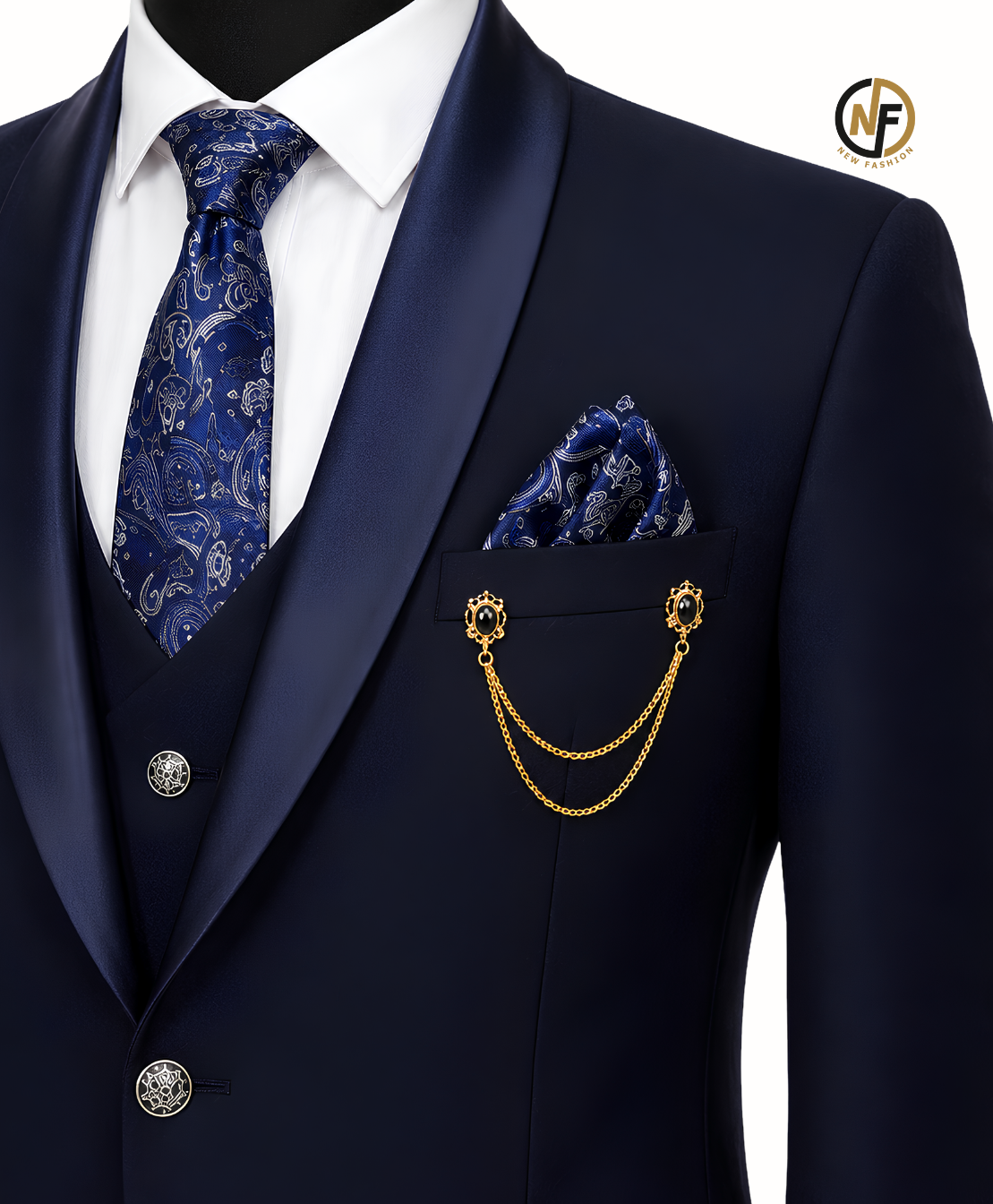 Premium 3-Piece Slim Fit Suit for Men | Navy Blue Formal, Wedding & Party Wear